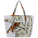 Cat Playing The Violin Art Zip Up Canvas Bag View3