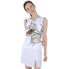 Cat Playing The Violin Art Women s Sleeveless Sports Top by oldshool