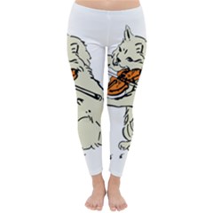 Cat Playing The Violin Art Classic Winter Leggings