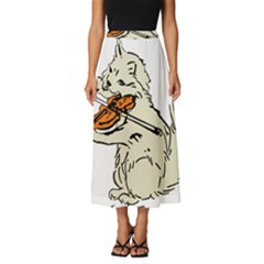 Cat Playing The Violin Art Classic Midi Chiffon Skirt