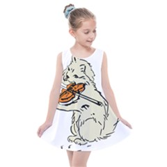 Cat Playing The Violin Art Kids  Summer Dress by oldshool