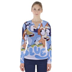 Bluey Shirt, Bluey Bingo Shirt, Bluey T-shirt, Bluey Adult Shirt, Bluey Tee Bluey Birthday Shirt, Bl V-neck Long Sleeve Top