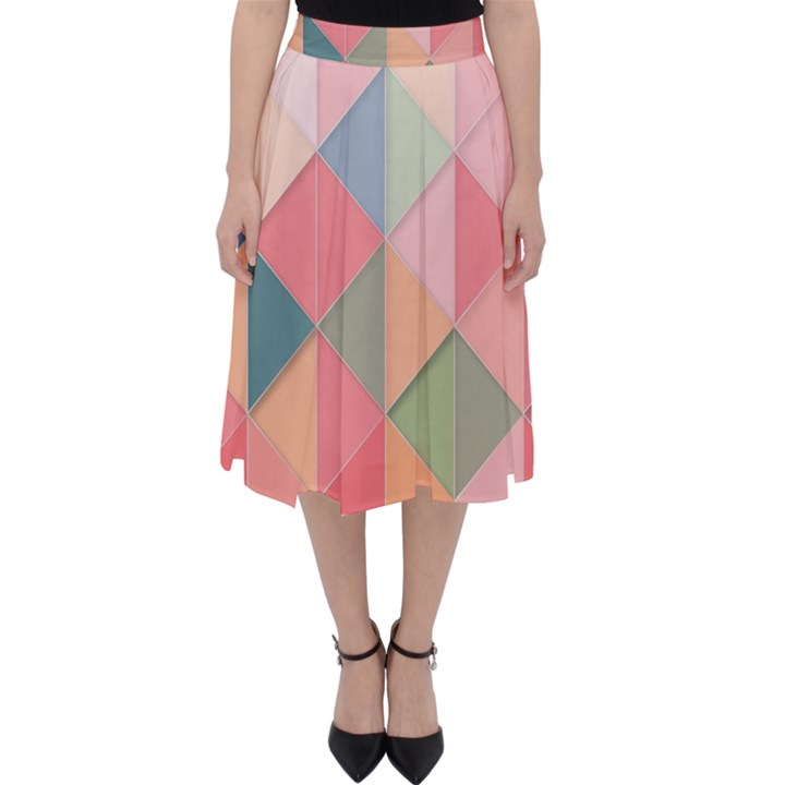 Background Geometric Triangle Classic Midi Skirt