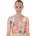 Background Geometric Triangle Velvet Racer Back Crop Top View1