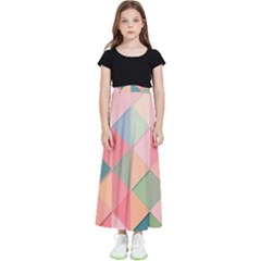 Background Geometric Triangle Kids  Flared Maxi Skirt by Semog4