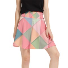 Background Geometric Triangle Waistband Skirt by Semog4