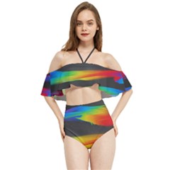 Colorful Background Halter Flowy Bikini Set  by Semog4