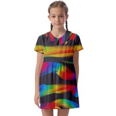 Colorful Background Kids  Asymmetric Collar Dress by Semog4