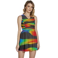 Colorful Background Sleeveless High Waist Mini Dress by Semog4