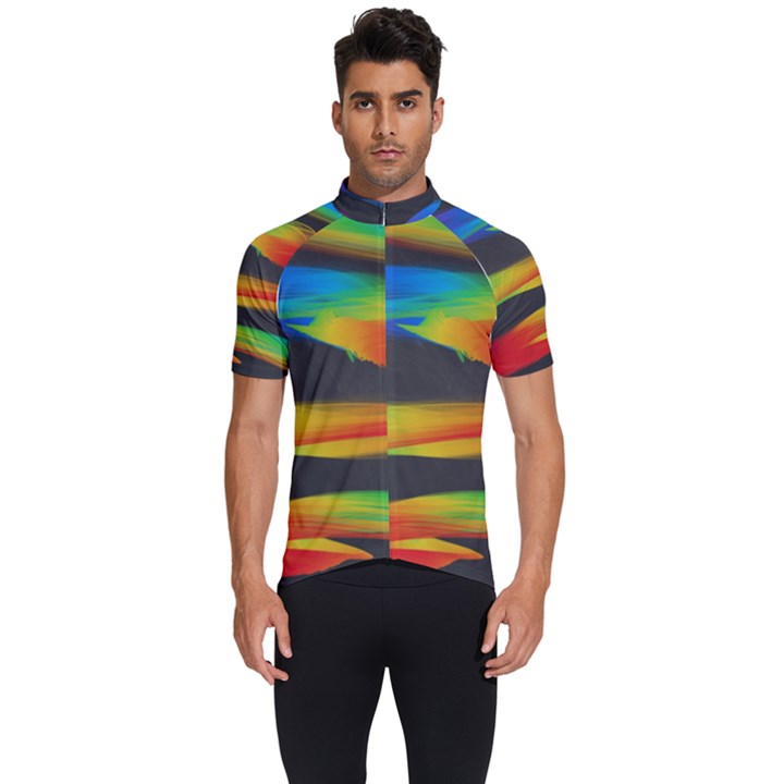 Colorful Background Men s Short Sleeve Cycling Jersey