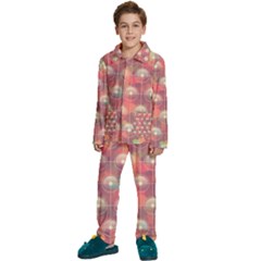 Background Abstract Kids  Long Sleeve Velvet Pajamas Set