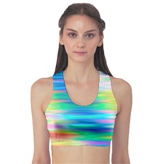 Wave Rainbow Bright Texture Sports Bra by Semog4