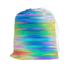 Wave Rainbow Bright Texture Drawstring Pouch (2xl) by Semog4