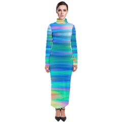 Wave Rainbow Bright Texture Turtleneck Maxi Dress by Semog4