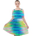 Wave Rainbow Bright Texture Cut Out Shoulders Chiffon Dress View1