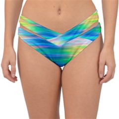 Wave Rainbow Bright Texture Double Strap Halter Bikini Bottoms by Semog4