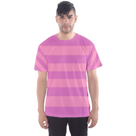 Pink Stripes Striped Design Pattern Men s Sport Mesh Tee by Semog4