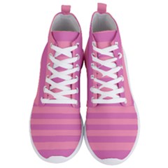 Pink Stripes Striped Design Pattern Men s Lightweight High Top Sneakers by Semog4