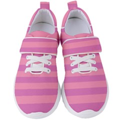 Pink Stripes Striped Design Pattern Women s Velcro Strap Shoes by Semog4