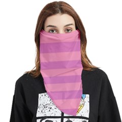 Pink Stripes Striped Design Pattern Face Covering Bandana (triangle) by Semog4