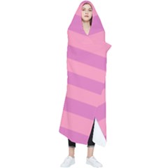 Pink Stripes Striped Design Pattern Wearable Blanket by Semog4