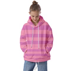 Pink Stripes Striped Design Pattern Kids  Oversized Hoodie