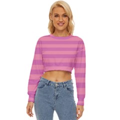 Pink Stripes Striped Design Pattern Lightweight Long Sleeve Sweatshirt