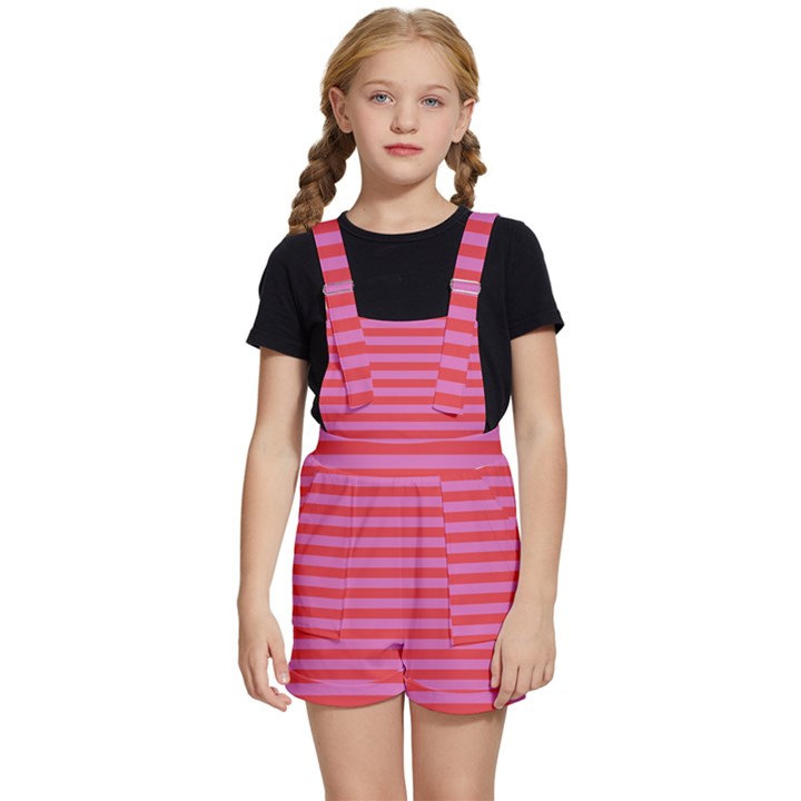 Stripes-striped-design-pattern Kids  Short Overalls