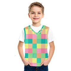 Checkerboard-pastel-squares- Kids  Basketball Tank Top by Semog4