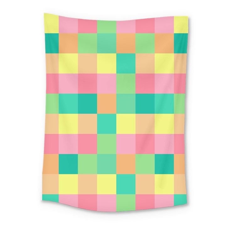 Checkerboard-pastel-squares- Medium Tapestry