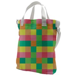 Checkerboard-pastel-squares- Canvas Messenger Bag by Semog4