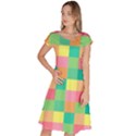 Checkerboard-pastel-squares- Classic Short Sleeve Dress View1