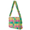 Checkerboard-pastel-squares- Full Print Messenger Bag (M) View2