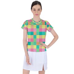 Checkerboard-pastel-squares- Women s Sports Top by Semog4