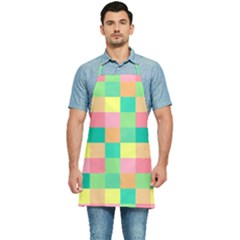 Checkerboard-pastel-squares- Kitchen Apron by Semog4