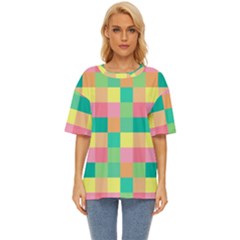 Checkerboard-pastel-squares- Oversized Basic Tee by Semog4