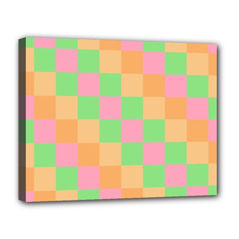 Checkerboard-pastel-squares Canvas 14  X 11  (stretched) by Semog4