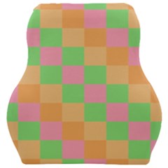 Checkerboard-pastel-squares Car Seat Velour Cushion  by Semog4