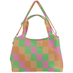 Checkerboard-pastel-squares Double Compartment Shoulder Bag by Semog4