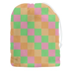 Checkerboard-pastel-squares Drawstring Pouch (3xl) by Semog4