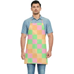 Checkerboard-pastel-squares Kitchen Apron by Semog4