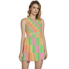 Checkerboard-pastel-squares Sleeveless High Waist Mini Dress by Semog4