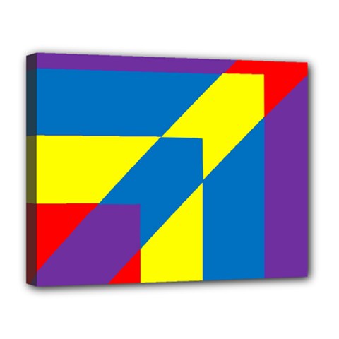 Colorful-red-yellow-blue-purple Canvas 14  X 11  (stretched) by Semog4