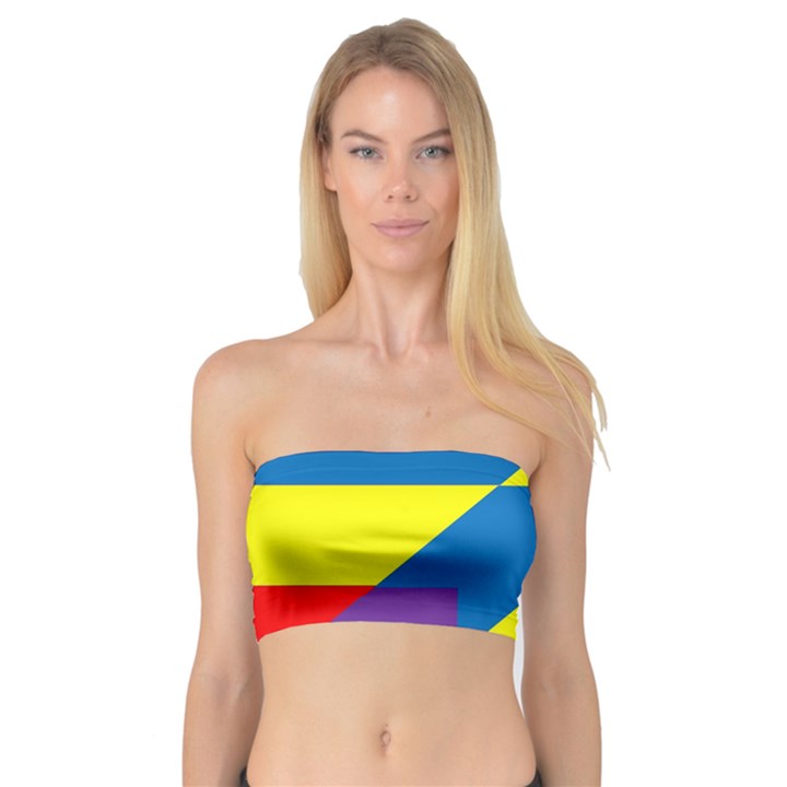 Colorful-red-yellow-blue-purple Bandeau Top