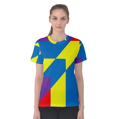 Colorful-red-yellow-blue-purple Women s Cotton Tee by Semog4