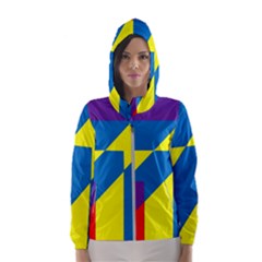 Colorful-red-yellow-blue-purple Women s Hooded Windbreaker by Semog4