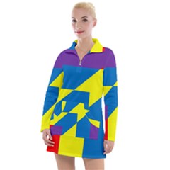 Colorful-red-yellow-blue-purple Women s Long Sleeve Casual Dress by Semog4