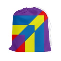 Colorful-red-yellow-blue-purple Drawstring Pouch (2xl) by Semog4