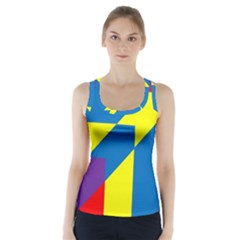 Colorful-red-yellow-blue-purple Racer Back Sports Top by Semog4