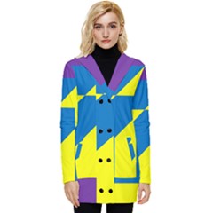 Colorful-red-yellow-blue-purple Button Up Hooded Coat  by Semog4